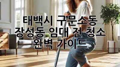 태백시 구문소동, 장성동 임대 전 청소 완벽 가이드